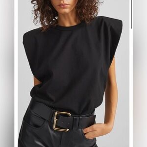 The Frankie Shop Eva Padded Shoulder Muscle Tee